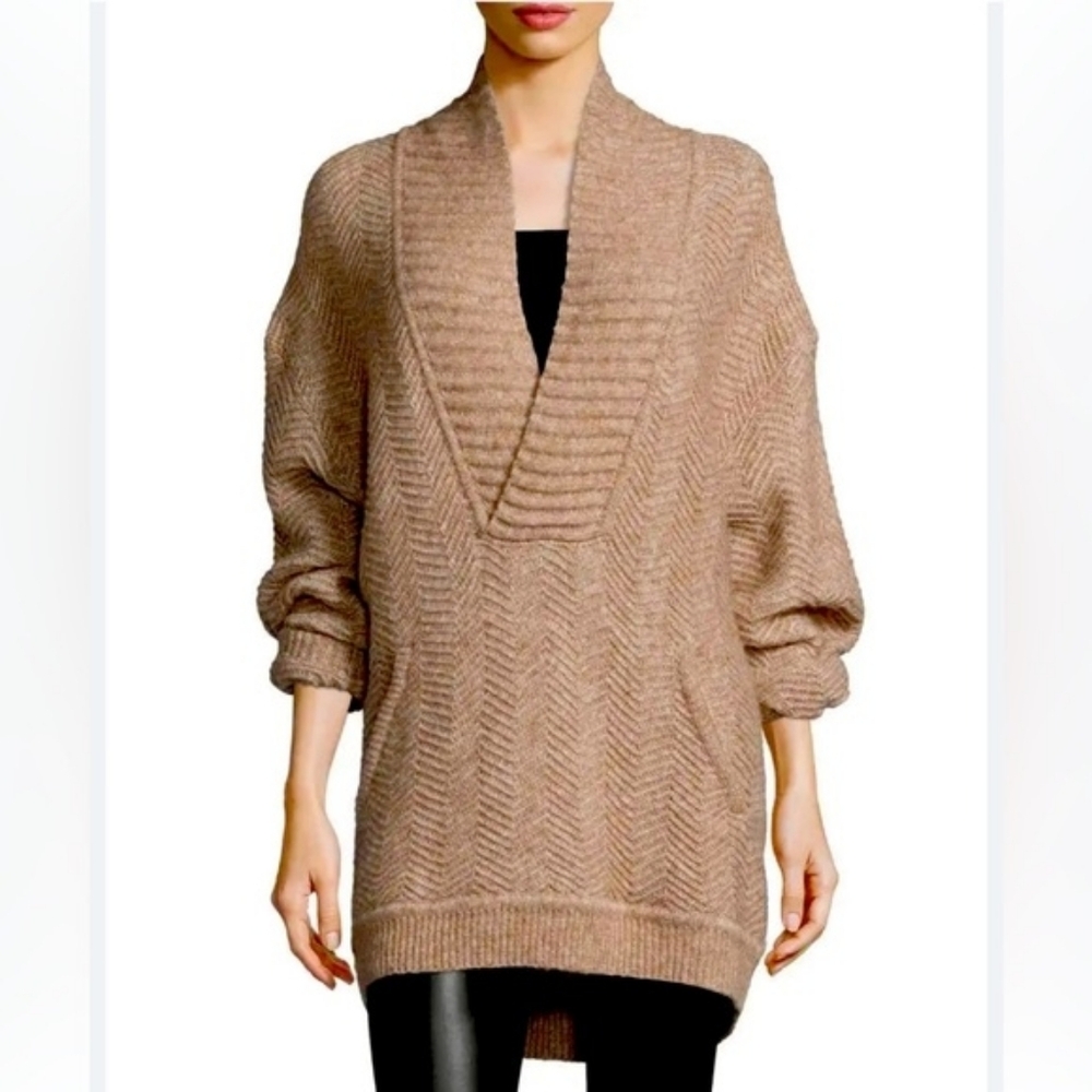 NWT Vince Chevron Alpaca Wool Pullover Tunic Sweater SZ XL